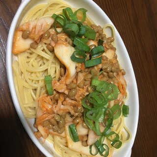 納豆キムチパスタ